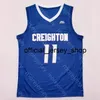 2020 New Creighton Bluejays Basketball Jersey NCAA College 11 Marcus Zegarowski Bleu Tous Cousus et Broderie Hommes Taille Jeunesse