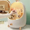 Storage Boxes & Bins Cosmetic Box With LED Makeup Mirror Dustproof And Waterproof Dressing Table Desktop Lipstick Skin Care Product Rack