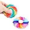 Fidget Spinner a doppia faccia Trottola colorata con punta delle dita Trottola color arcobaleno Spinner a mano Regalo giocattolo di decompressione