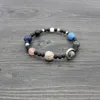 Bärade strängar universum Galaxy Solar System åtta planeter armband Guardian Stars Stone Jewelry Bangle Natural Fashion Accesso Kent22