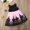 1-6years toddler criança garoto meninas princesa vestido preto arco laço tulle tutu casamento vestidos de aniversário para trajes 210515