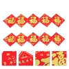 Naklejki okienne 10 arkuszy wiosenny festiwal chiński tradycyjny fu drzwi ścienny
