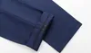Męskie Formalne Business Navy Blue 3PCS Garnitury Szal Collar One Button Slim Fit Eleganckie Garnitury Z Spodnie Mężczyźni Wedding Terno Masculino X0909
