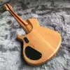 Personalizado pescoço throu corpo flamed maple top cinza madeira 6 cordas de guitarra com escala de 940mm alongamento