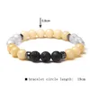 Jades jaune naturel perles de pierre de lave noire bracelet perlé bijoux pour femmes hommes homme mode bracelets cadeaux