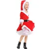 Mascotte bambola costume ragazze ragazze natalizi Babbo Natale con cappuccio vet cinghia del vet set mascherato per bambini finta outfit in costume da gioco