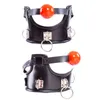 NXY Adult toys Leather Ball Open Mouth Gag with Full Head Harness Belt Roleplay Face Muzzle Gag Adult Sex Toys For Couple 1202