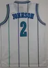 Men Vintage Basketball Alonzo Mourning Jerseys 33 Tyrone Muggsy Bogues 1 Larry Johnson 2 Retro Green White Purple Team Color Sport Fans Good Quality On Sale Uniform