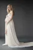 Femmes enceintes photo robe super longue robe soutien-gorge en mousseline de soie devant ouvert