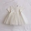 Robe à manches courtes pour filles style d'été femme étrangère bébé couture jupe en maille princesse mignonne pour enfants P4306 210622