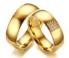Clusterringe 6mm Paar Ring Titanstahl mit 9 Zirkon-Verlobungsringen, Gold-Jubiläumsgeschenke 2021 Liebe