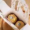 50Pcs/Lot Wedding Event Party Decoration Gift Box Bride and Groom Style Candy Box Flower Gift Bag Wedding Gifts For Guests 210724