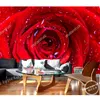 Wallpapers Custom Flowers Wallpaper 3D, Red Rose Murals For The Living Room Bedroom TV Background Waterproof