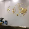 3D Chinês Ferro Ginkgo Folhas Home Decoração Artesanato Creativo Parede Pendurado TV Fundo Mural Decoração 210414