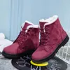 Botas Mulheres 2021 Sapatos de Inverno Quente Neve Moda Ankle Flock UE 35-43