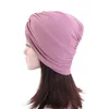 2021 Vlakte Hijaabs Plooien Moslim Tulband Hoed Twist Cap Motorkap Hoed Head Cover Slaap Hoed Hoofddoek Ronde Nachtmuts underscarf hoofddoek