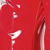 Mulheres Faux Patent Leather Turtleneck Tops de Manga Longa Camisa Zíper PVC Pullover Preto Vermelho Pu Roupas Custom 210805