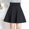 TIGENA grande taille Mini Shorts jupes femmes décontracté a-ligne taille haute jupe plissée femme école fille jupe patineuse noir bleu 210412