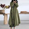 Johnature Donna con scollo a V Trench vintage Giacca a vento allentata Autunno 3 colori Taglie forti Abiti donna Trench coat con bordi strappati 210521