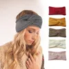 Bandeau croisé d'hiver pour femmes, bandeau tricoté en laine, large, élastique, doux, couleur unie, accessoires pour cheveux pour filles