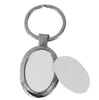 Porte-clés ovale rectangulaire en métal blanc, pièces de sac, bricolage par Sublimation, 30 pièces