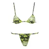 Maillots de bain pour femmes Triangle Sexy Bikini 2022 Peau de serpent imprimé maillot de bain pour femme femme taille haute Micro ensemble maillot de bain 2PC