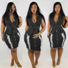 Sexig mode ärmbodycon mini drwomen sommar vestidos 2021 hål rippade jeans drlladies vintage tvättad denim klänning x0529