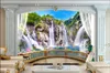 Custom photo wallpapers 3d murals wallpaper Modern Idyllic window outside balcony waterfall pond living room TV background wall papers home decoration