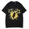 T-Shirt Men Shirt Zodiac Print Reck Reced زوجان فضفاضان ومريحون قميص نسائي قصير الأكمام S-XXL#GVC201