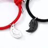 Cadena de eslabones Moda Delfín Amor Pareja Pulsera Un par de piedras magnéticas que atraen el colgante trenzado del Día de San Valentín Fawn22