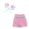 0-3month Baby Crochet Photography Props Shoot Newborn Photo Cool Boy Costumes Infant Pants Clothing Set G1023