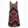 Damskie stroje kąpielowe 2021 Lato Proste i Drukowane Wave Wzór Loose Sling Halter Fold Talia Casual Beach Dress