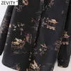 Women Vintage Digital Picture Print Casual Breasted Shirt Female Long Sleeve Blouse Roupas Chic Chemise Tops LS9064 210416