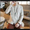 Etnische kleding drop levering 2021 Bouse traditionele Chinese kleding voor mannen mannelijke mandarijn kraag shirt outfit tops 3916 FLA6# 3P9YI