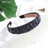 2.5cm Bredd Full Crystal Rhinestone Headband för kvinnor Glänsande borrar Bedazzled Tiara Barock Hårband Flickor Hårtillbehör