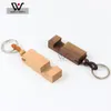 Wholesale Spot Luxury Wood Blank Keychain Straps Wooden Bracket Keychains Customized Metal Keyring Fashion Key Chains