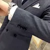 ( Jacket + Pants ) New High-end Brand Solid Color Formal Business Double-breasted Boutique Mens Suit / Wedding Banquet Men Suits X0909