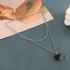 collier en pierre naturelle 25MM coeur turquoise rose opale guérison cristal pendentif collier pour femmes bijoux