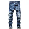 Alta qualità Moto strappata Jeans da uomo Abbigliamento cerniera Pantaloni Uomini europei e americani Slim Denim Straight Biker lavabile Hip Hop fashion rock revival jean