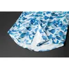 IEFB Marine Arte Biológica Abstrato Impressão de Algodão Digital Primavera Camisa de Manga Longa Camisa Azul Moda Única 9Y5553 210524