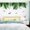 Tropikal Bitkiler Muz Yaprak Duvar Çıkartmaları Oturma Odası Yatak Odası Için Arka Plan Dekor Vinil Çıkartması Ev Posterler 220217