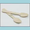 Spoons Flatware Kitchen, Dining & Bar Home Garden Disposable Wooden Spoon Mini Ice Cream Wood Dessert Scoop Wedding Party Tableware Kitchen