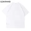 T-shirt tamanho grande hip hop post poster impressão short manga streetwear tshirts harajuku moda punk rock camisa gótica tops 210602