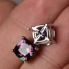 Stud Arrival Color 4 Claw Crystal Earrings Square Cubic Jewelry for Women Party