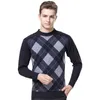 Зимние пуловеры мужчины бренд одежда 2019 новая осень Balck проверено шерстяной свитер мода случайный бизнес вытягивает джемпер мужчина трикотаж Y0907