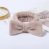 Coral Fleece Bow Band Home Solid Color Wash Face Makeup Soft Headbands Girls Turban Head Wraps Hair Accessories