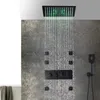 Escondido 3 Funções Ferramentas Ferramentas Montadas Montadas Tipo de Chuva Aço Inoxidável 304 SPS Conjunto de Chuveiro LED com 4 polegadas Jet Bathroom Sets
