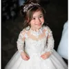 Cute Princess Flower Girl Dress Long Train With Bow 3D Flowers Appqulies Holy First Communion wears For Toddler Kids Birthday258D