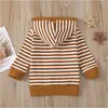 Completi di abbigliamento per bambini Felpe con cappuccio a righe firmate per ragazzi Boutique Felpe autunnali per bambini Maglione con cappuccio a maniche lunghe Top Capispalla Pullover Costume B7778