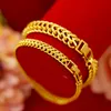 Moda Pulseira de Ouro 14K para Mulheres Casamento Noivado Joias Finas Relógio de Luxo Corrente Não Desbota Presentes 220218